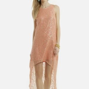 Women's ERIN by Erin Fetherston Coral And Gold Hig-Low Dress Size 6.